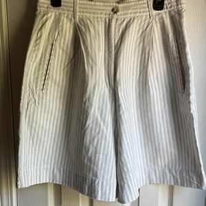 WHITE STAG TAN/BEIGE STRIPED LINEN SHORTS SZ 16
